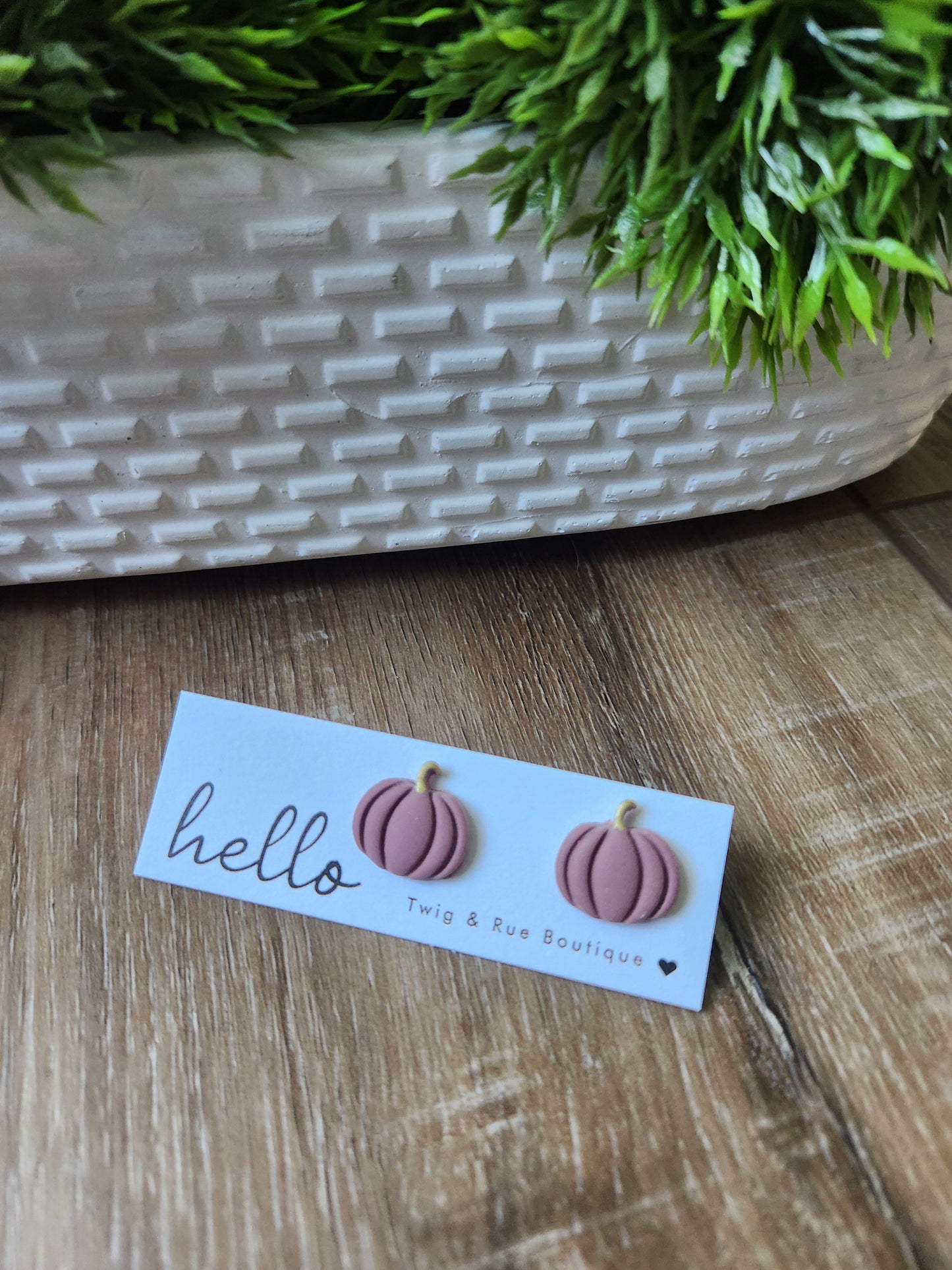 Pumpkin clay studs