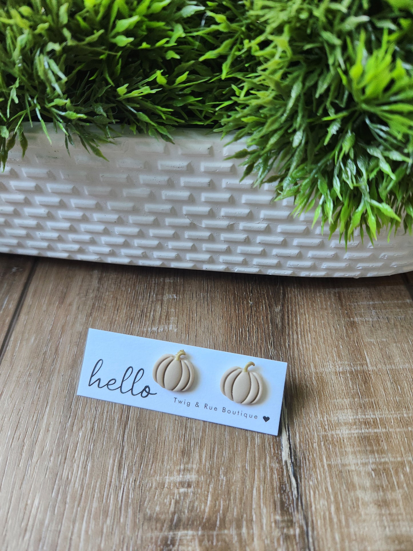 Pumpkin clay studs