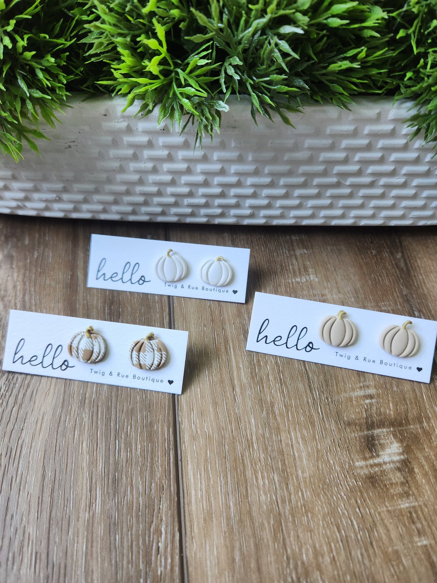 Pumpkin clay studs