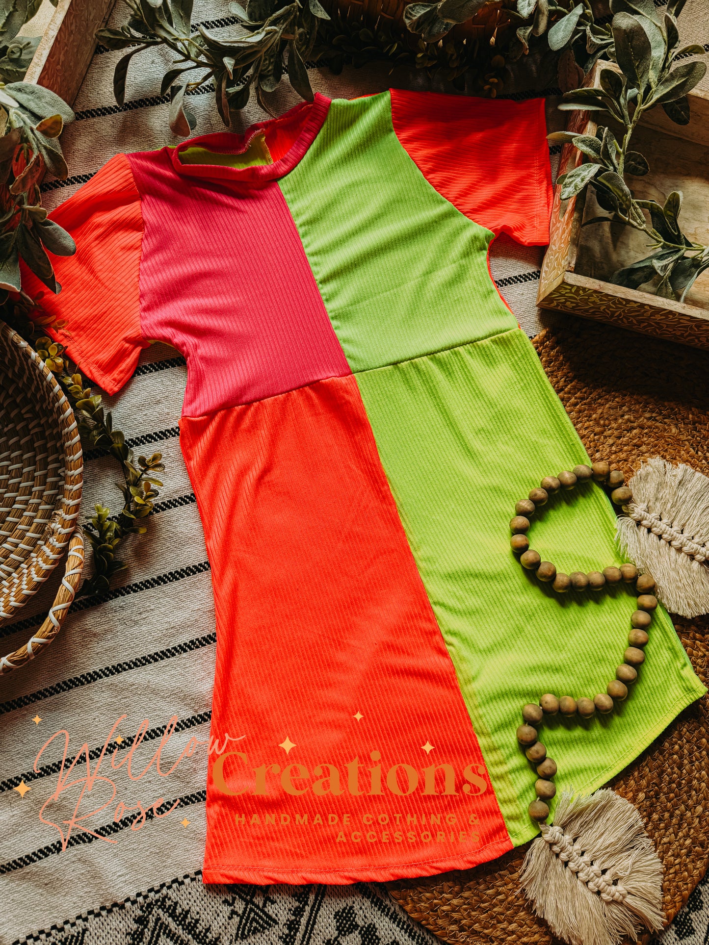 RTS Women’s XS or Girls 14/16 Color-block Tee Dress