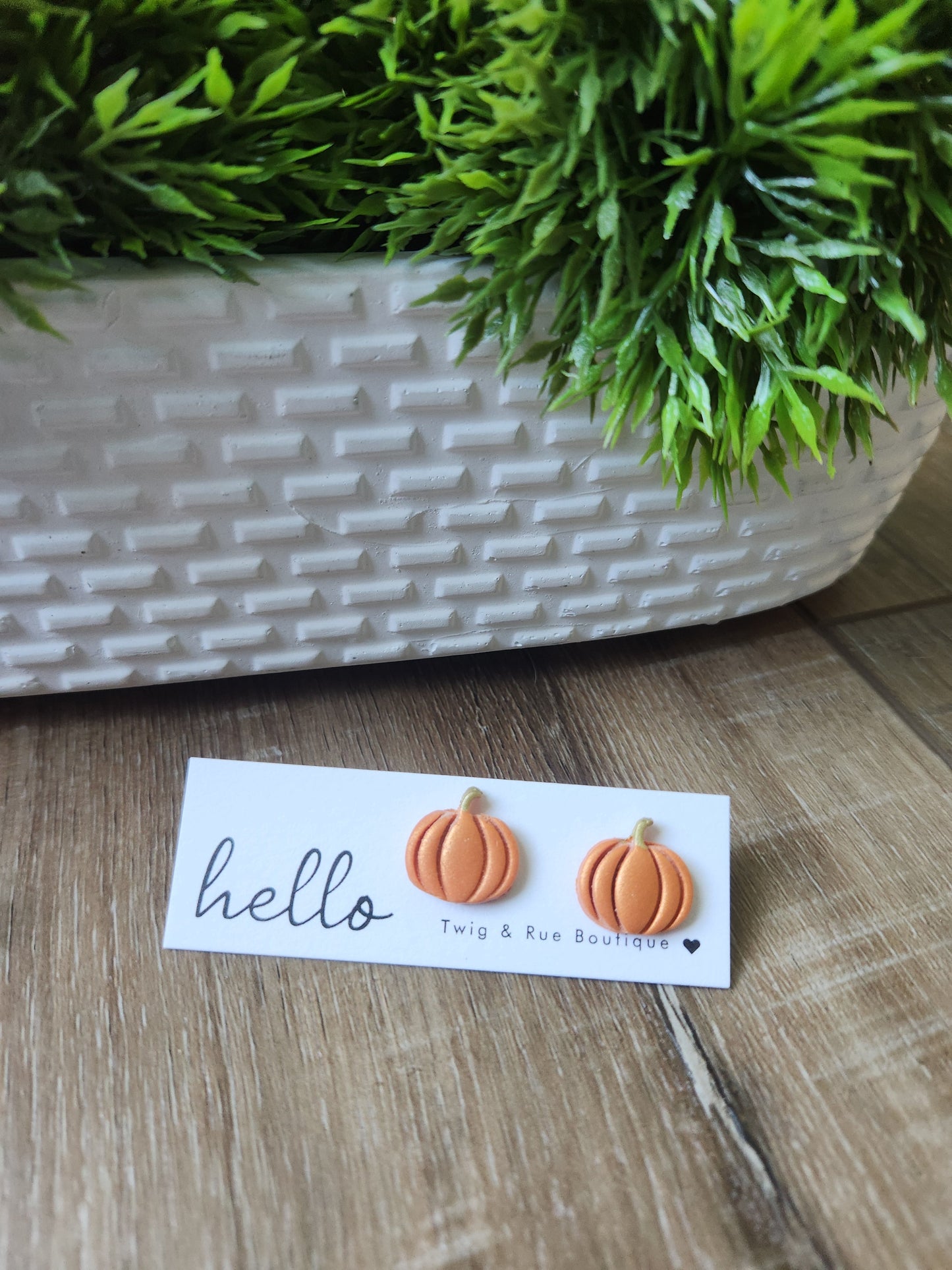 Pumpkin clay studs