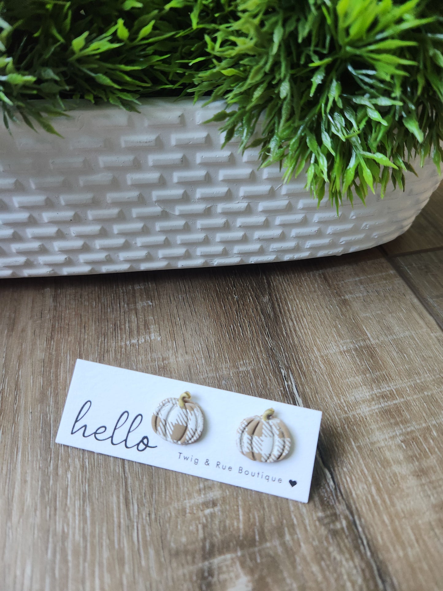 Pumpkin clay studs