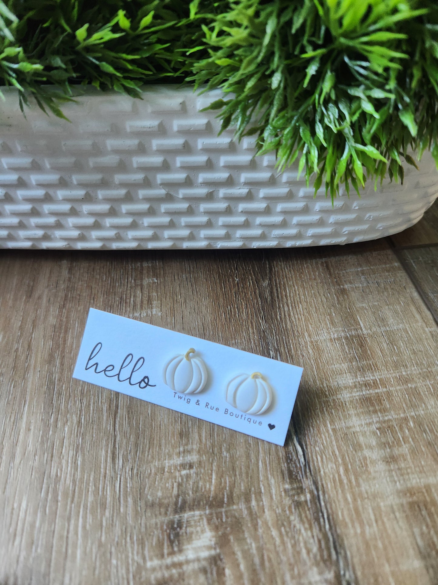 Pumpkin clay studs