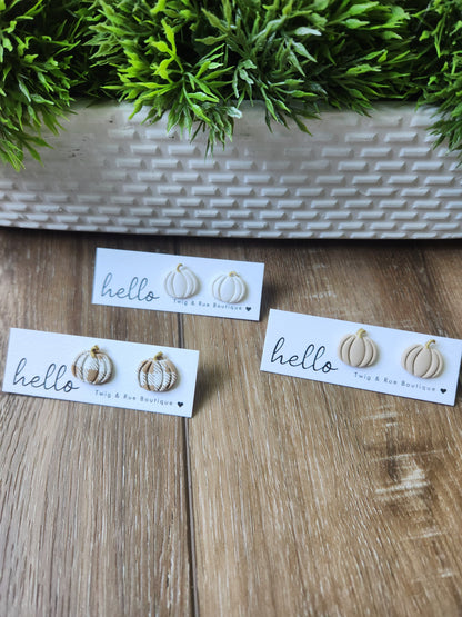 Pumpkin clay studs