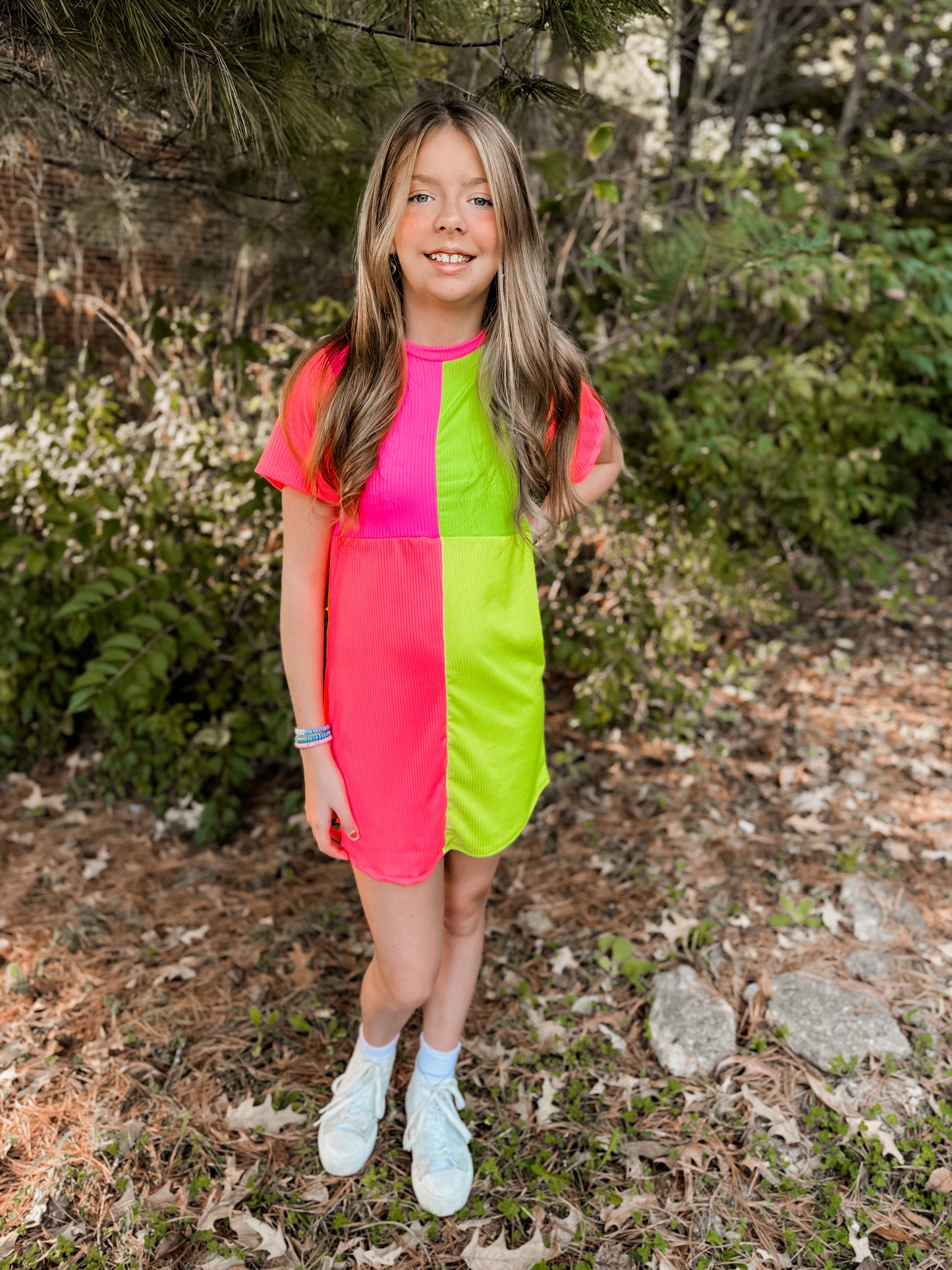 RTS Women’s XS or Girls 14/16 Color-block Tee Dress