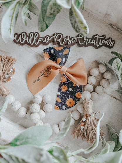 4” Floral Sailor Name Bow