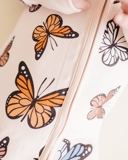 Bamboo Zip Romper | Butterflies