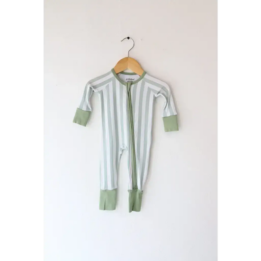 Green Striped Bamboo Baby Sleeper