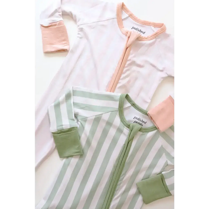 Pink Striped Bamboo Baby Sleeper